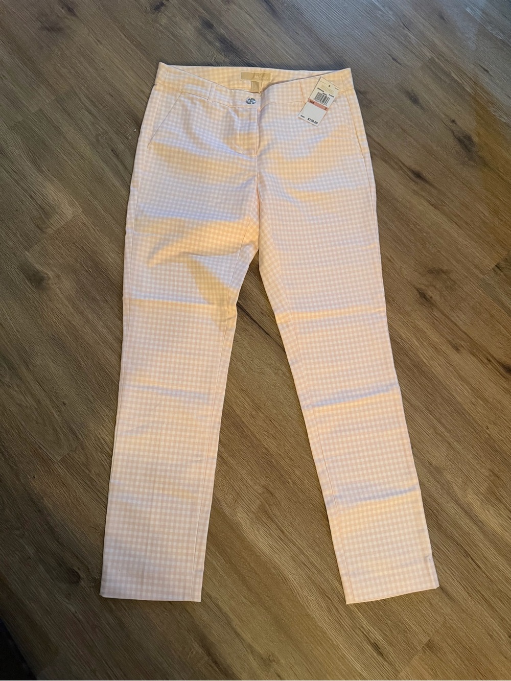 Michael Kors Blossom Pink and White Gingham Pants